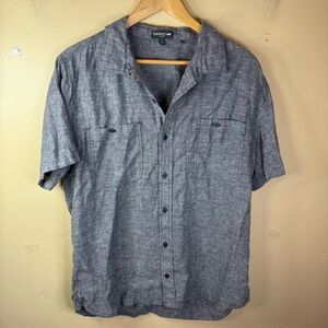 Toad&Co Mens Taj Hemp Short Sleeve Shirt Size Large NWOT Travel Vacation Resort